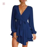 Robe kimono bleu marine élégante et confortable
