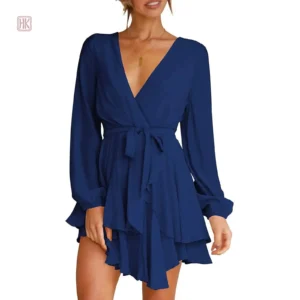 Robe kimono bleu marine élégante et confortable
