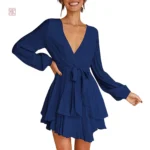 Robe kimono fluide en bleu profond pour toutes occasions