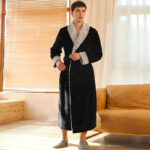 Peignoir homme col kimono en polaire doux et confortable