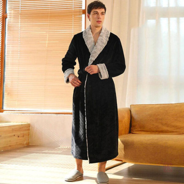 Peignoir homme col kimono en polaire doux et confortable