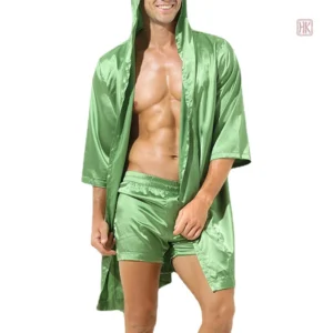 Peignoir court homme en satin