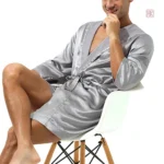 Peignoir kimono homme élégant en satin