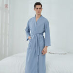 Peignoir de bain homme en coton, style kimono