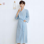 Peignoir kimono confortable pour homme, col classique