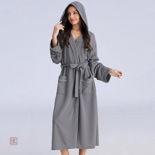 Peignoir kimono pour femme, couleur grise élégante