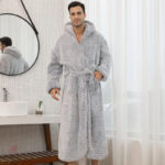 Peignoir de bain homme avec capuche
