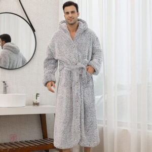 Peignoir de bain homme avec capuche