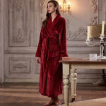 Peignoir kimono rouge pour femme