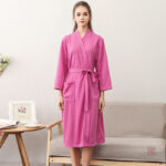 Peignoir kimono violet pour femme