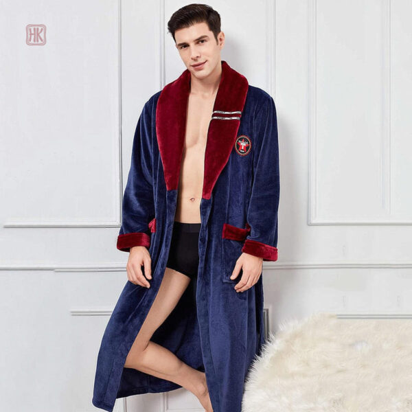 peignoir-de-nuit-homme-1 Peignoir de nuit kimono pour homme en tissu doux