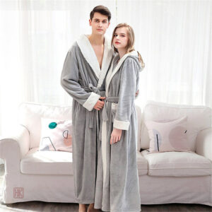 Peignoir confortable pour femme, teinte grise élégante