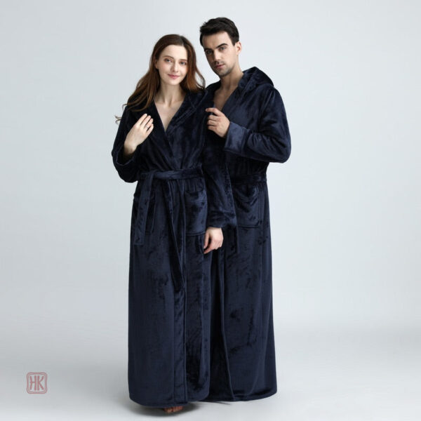 Peignoir long en tissu doux pour femme, style kimono