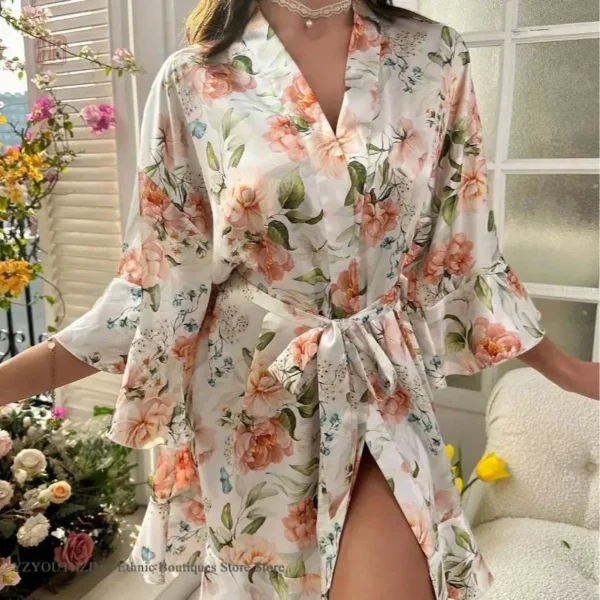peignoir-femme-printemps-1 Peignoir kimono femme printemps élégant et léger