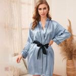 Peignoir kimono femme turquoise élégant et confortable