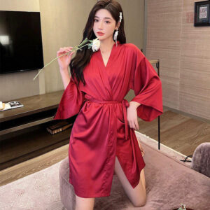 Vêtement de nuit femme, peignoir kimono en viscose confortable