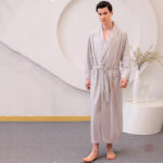 Peignoir kimono gris pour homme