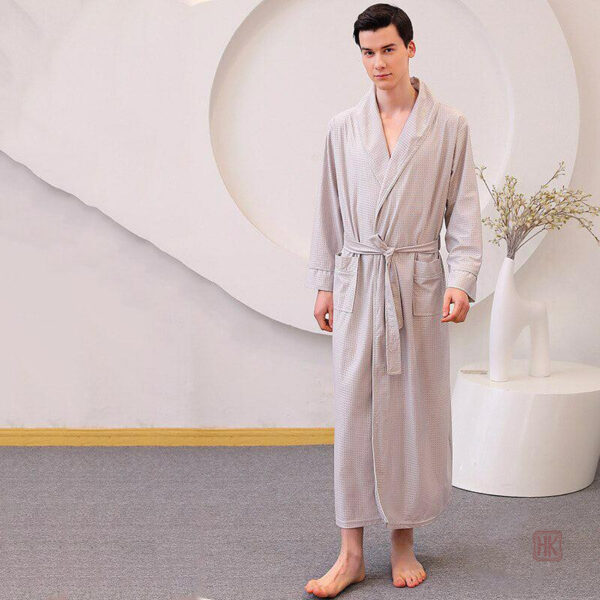 peignoir-gris-homme-1 Peignoir kimono gris pour homme