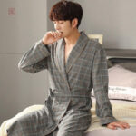 Peignoir Homme à Carreaux en style kimono