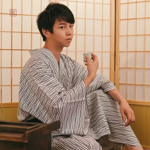 peignoir-homme-kimono-samourai-1 Peignoir Kimono Samouraï pour homme élégant et confortable
