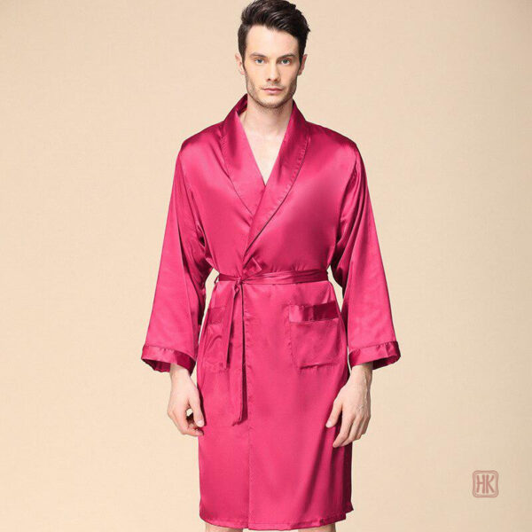 peignoir-homme-rose-1 Peignoir Kimono Homme en rose