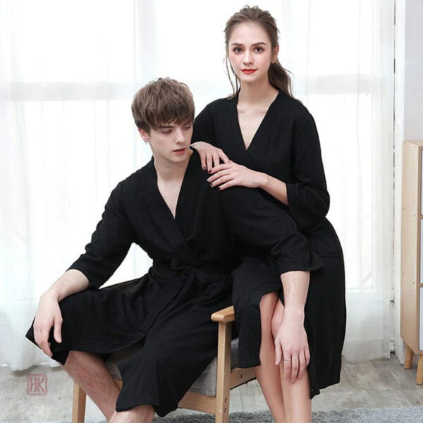 Peignoir homme léger, style kimono, idéal pour la détente