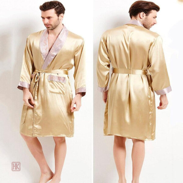 Vêtement de détente homme, peignoir kimono en soie