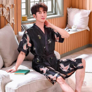 Peignoir kimono japonais pour homme, style élégant et confortable