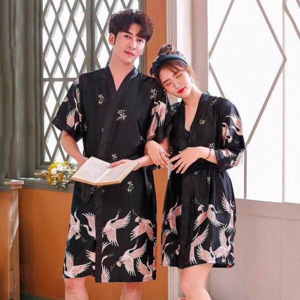 Peignoir homme en tissu japonais, idéal pour la détente et le bien-être