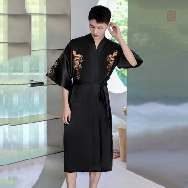 Peignoir Kimono Homme, couleur noire, confort et sophistication