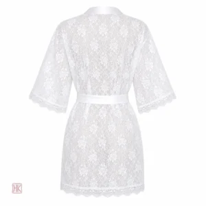 Kimono femme en blanc, style sexy et raffiné