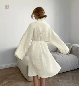 Peignoir Kimono en Coton Blanc pour un style élégant