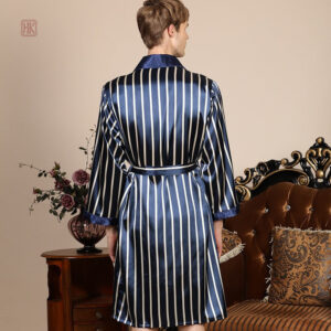 Peignoir confortable en tissu rayé pour homme