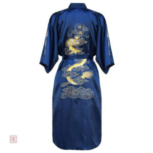 Peignoir traditionnel chinois en teinte bleue