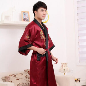 Peignoir style chinois pour homme, confort et élégance
