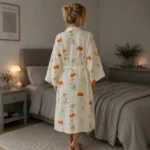 Peignoir féminin style kimono, idéal pour la détente