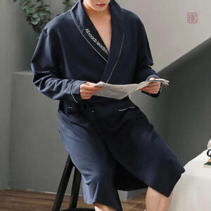 Peignoir léger en coton homme, style kimono