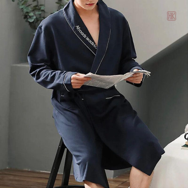 Peignoir léger en coton homme, style kimono