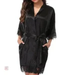Peignoir Kimono Court avec Franges pour Femme