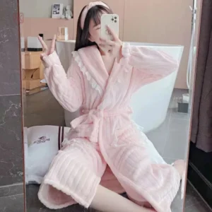 Kimono de Bain Femme avec Détails en Dentelle