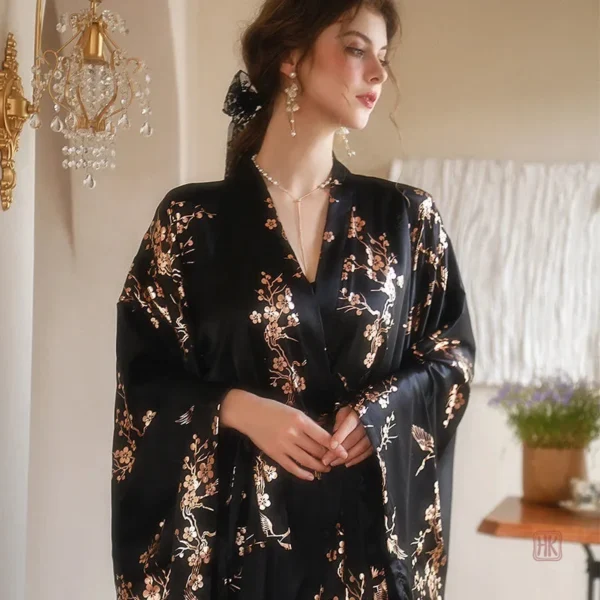 Peignoir femme avec ceinture assortie