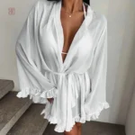 Peignoir Kimono Nuit Froufrous Femme