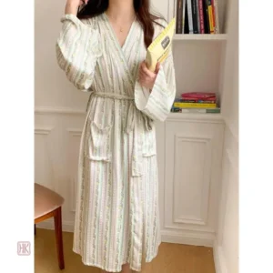 Peignoir Kimono Nuit en Coton Confortable pour Femme