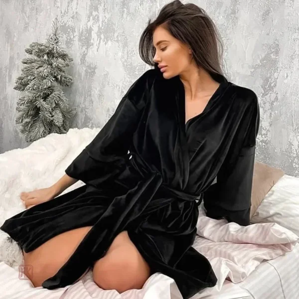Peignoir kimono élégant en velours