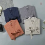 Peignoir tendance en coton et lin