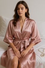 Peignoir rose style japonais