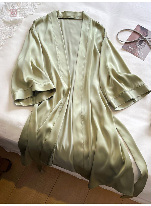 Kimono Femme en Soie Vert
