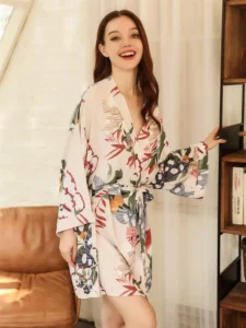 Peignoir kimono femme imprimé élégant et confortable