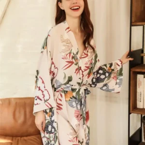 Peignoir kimono femme imprimé élégant et confortable