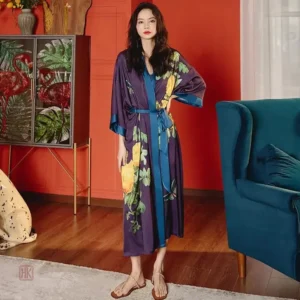 Peignoir kimono femme violet élégant et confortable